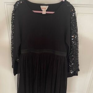 CAT & JACK Black Mesh Sequin Dress Size S 6/6X